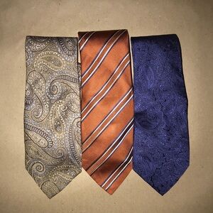 (Lot of 3) TASSO ELBA Men’s Designer Neckties BRAND NEW WITHOUT TAGS